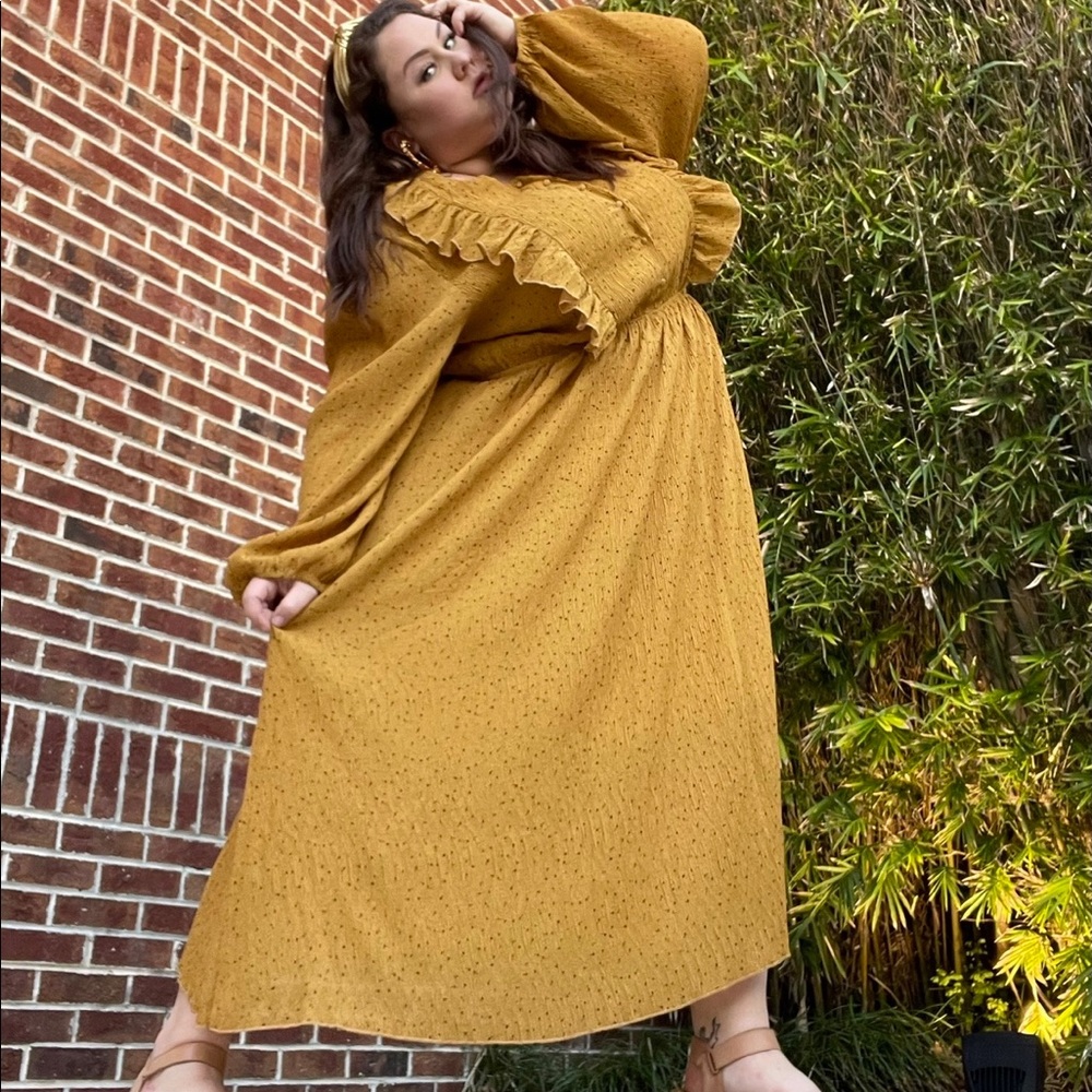 Kervology Yellow Chiffon Dress